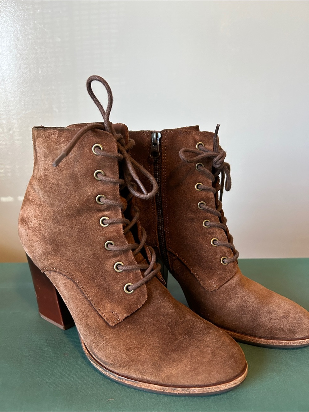 Women's Brown Suede Kork - Ease Lace-Up Ankle Boots 7.5